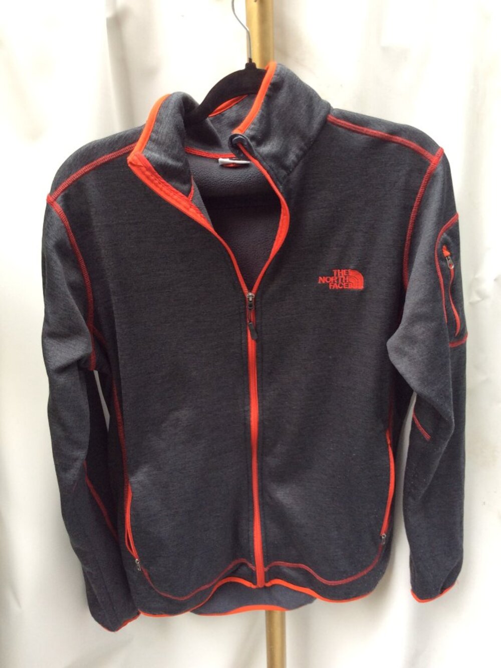 The North Face Heather Fleece Contrast Stitch Full Zip Jacket Size L